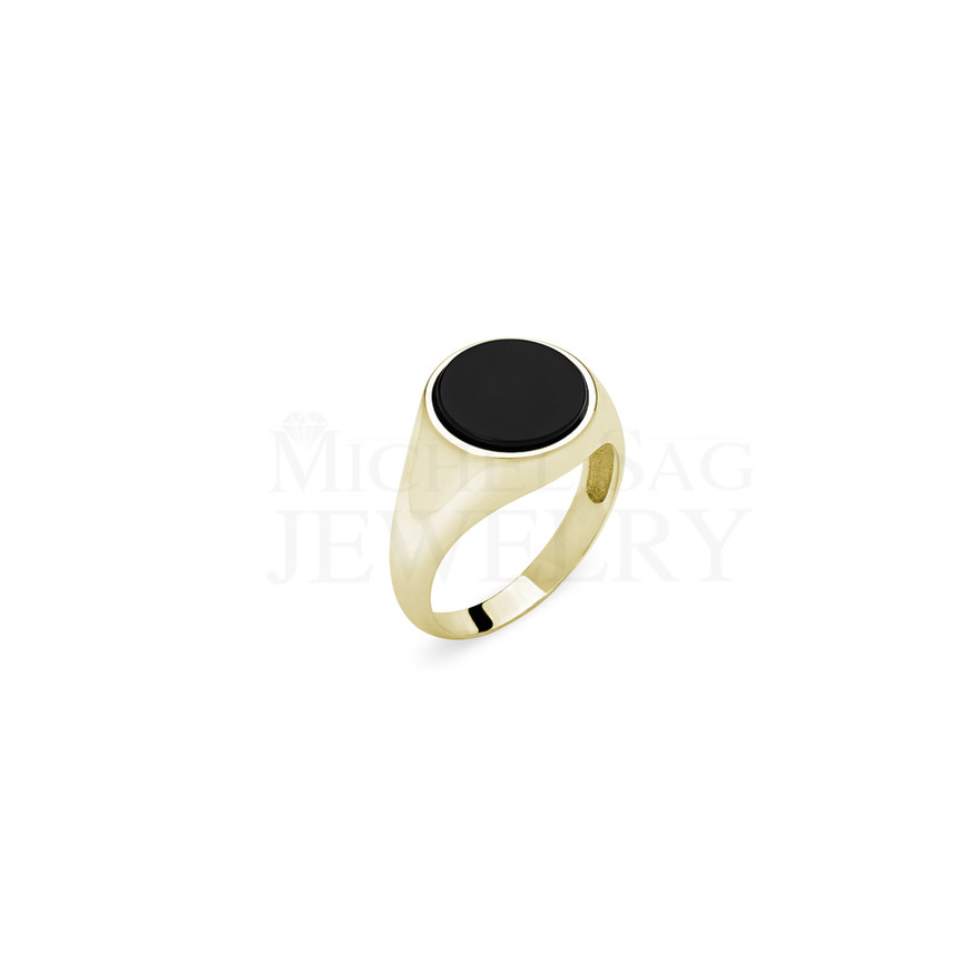 Men's Onyx Stone Gold Ring