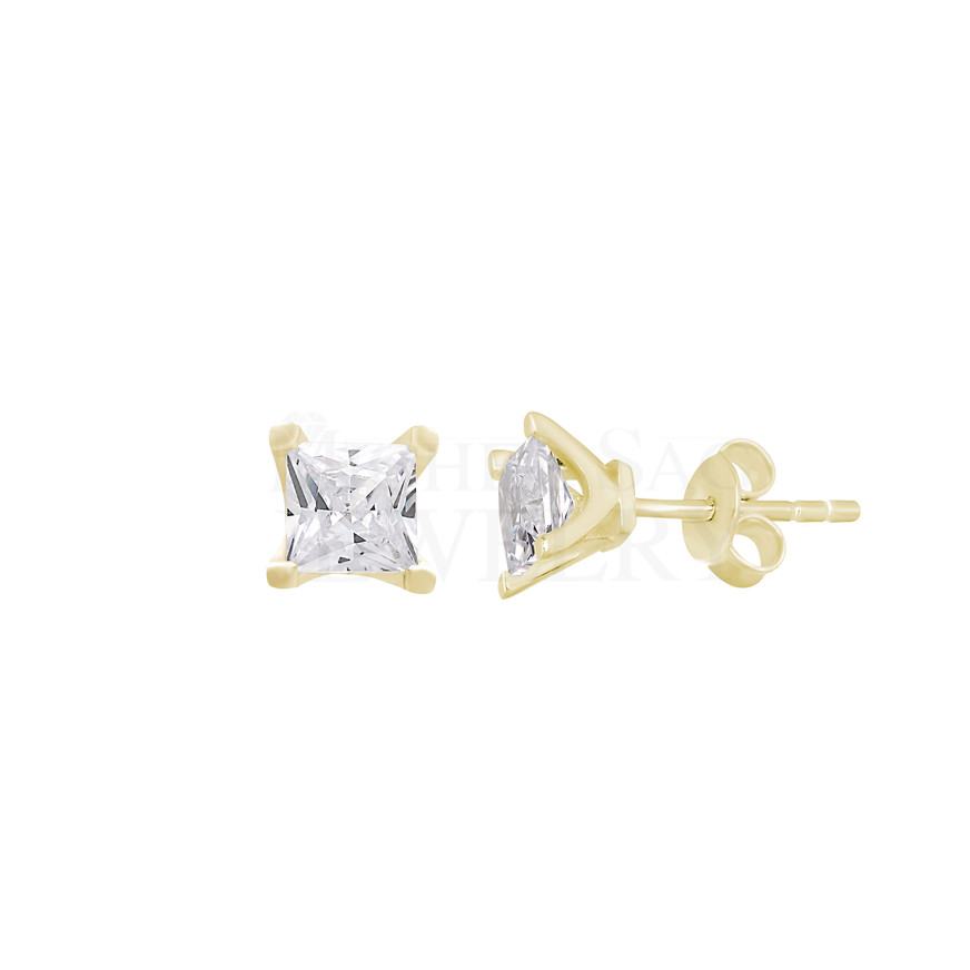 1.00 Ct Solitaire Princes Diamond Earrings
