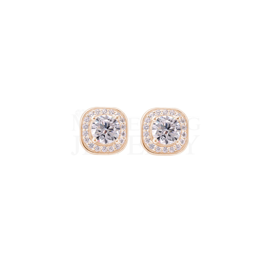 0.92 Ct Halo Diamond Earrings