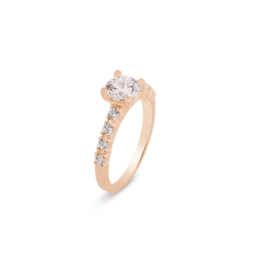 Elegant 0.35 ct Round Cut Diamond Ring Featuring Accent Side Stones