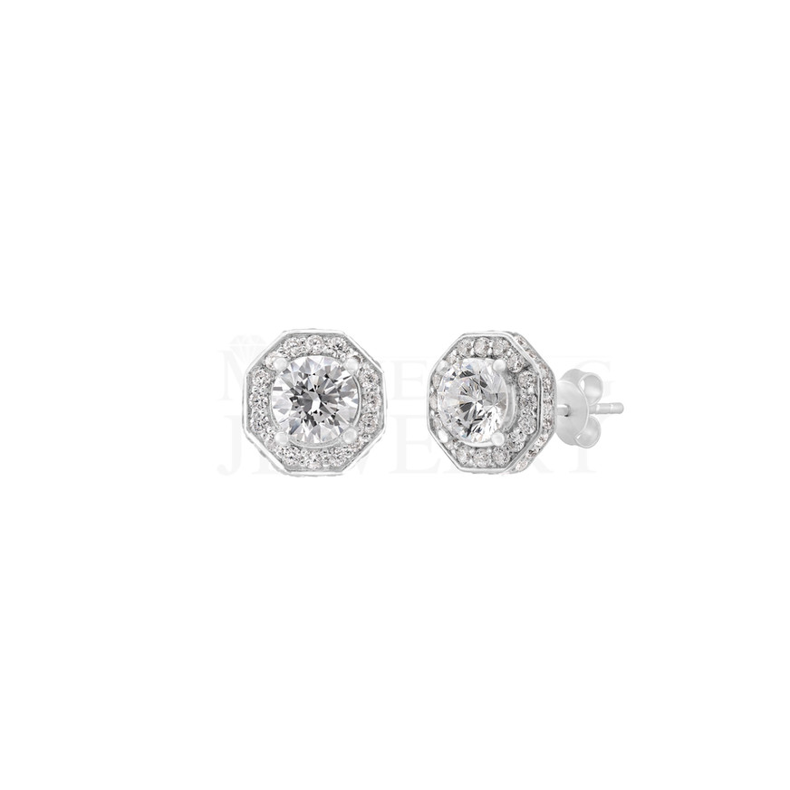 1.20 Ct Halo Diamond Earrings