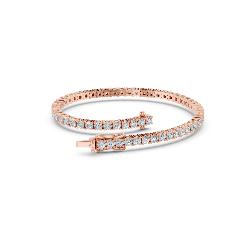 4.56 Ct rose gold tennis bracelet featuring G/VS1–VS2 brilliant-cut diamonds