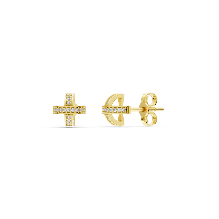 0.11 Ct Diamond Minimal Earrings – 18K Gold