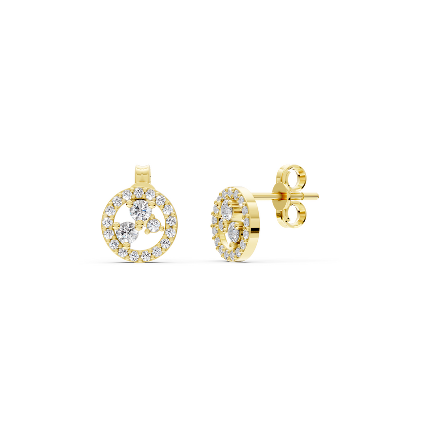 0.46 Ct Diamond Round Earrings – 18K Gold