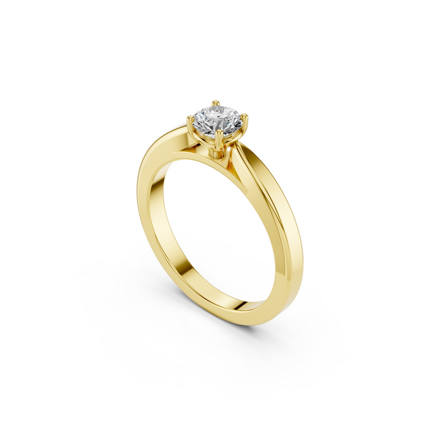 Elegant solitaire diamond ring in yellow gold