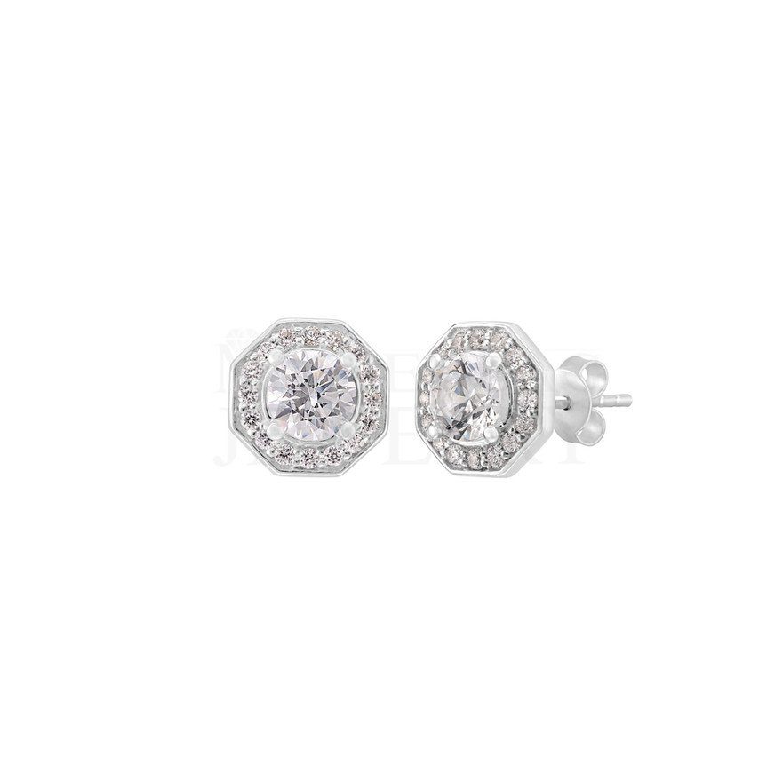 0.46 Ct Halo Diamond Earrings