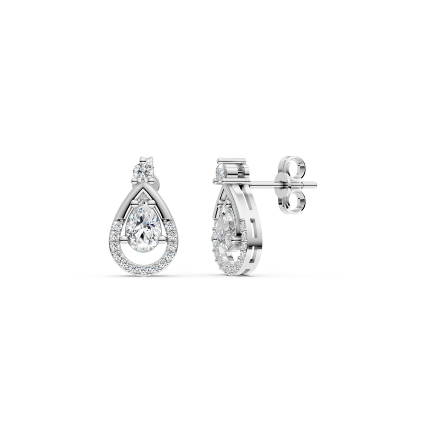 Elegant pear-shaped earrings with sparkling stones