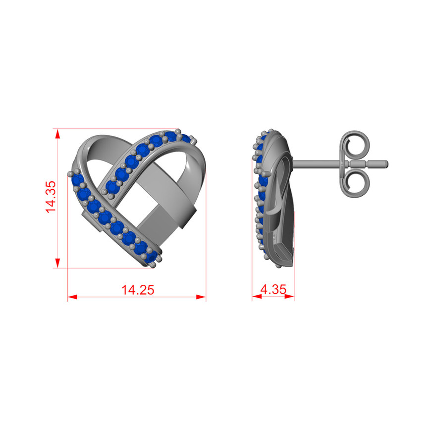 0.45 Ct Diamond Heart Earrings – 18K Gold