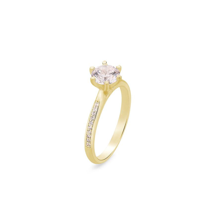 Elegant 0.65 ct Round Cut Diamond Ring Featuring Accent Side Stones