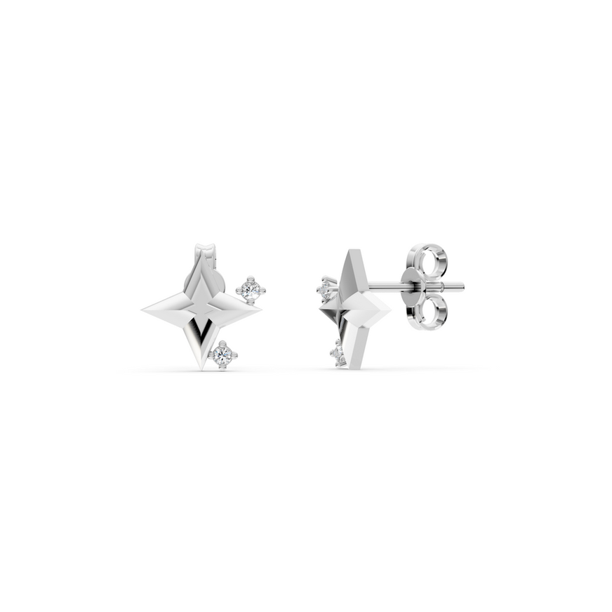 Elegant star-shaped diamond earrings