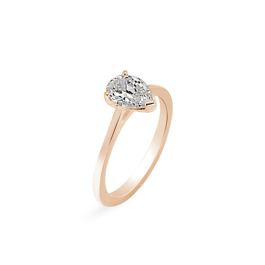 0.75 Ct Pear Cut Solitaire Diamond Engagement Ring