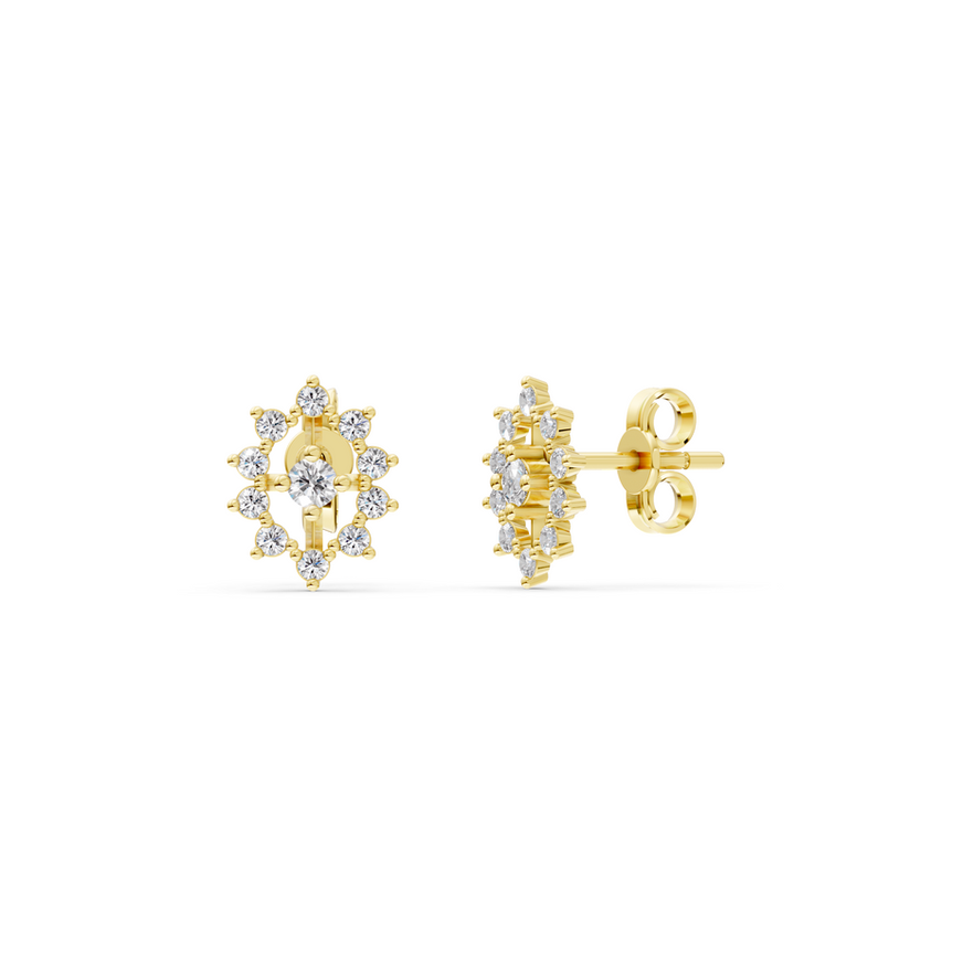 0.40 Ct Diamond Design Earrings – 18K Gold