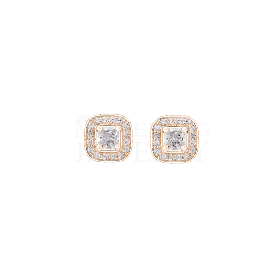 1.22 Ct Halo Diamond Earrings