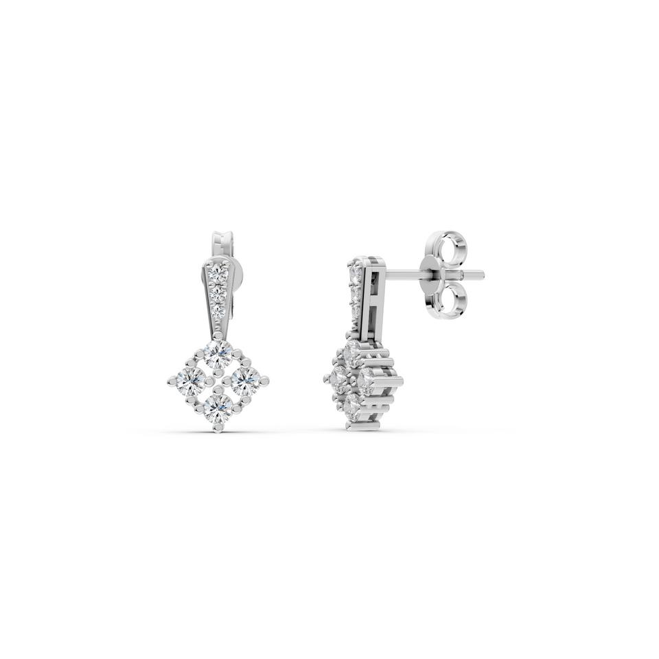 0.12 Ct Diamond Design Earrings – 18K Gold