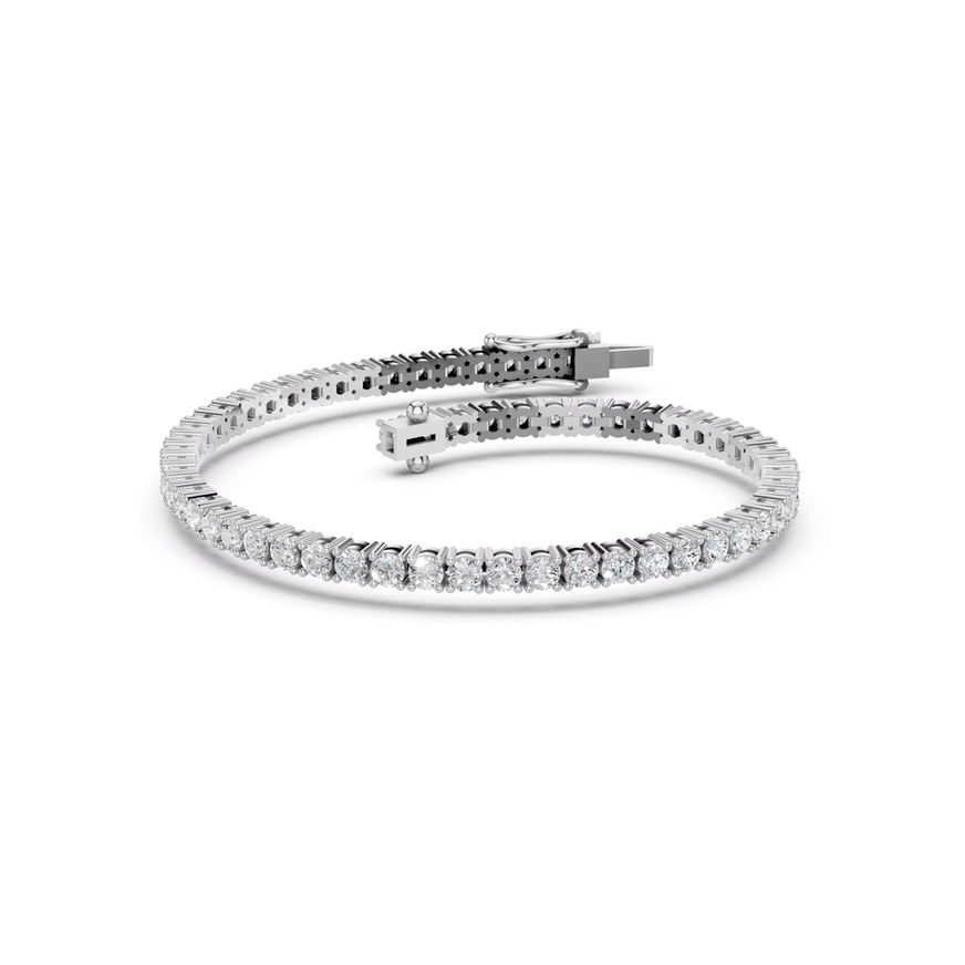 4.56 Ct white gold diamond tennis bracelet with high-clarity G/VS1–VS2 stones