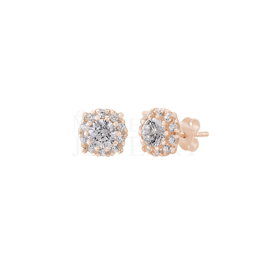 0.76 Ct Halo Diamond Earrings