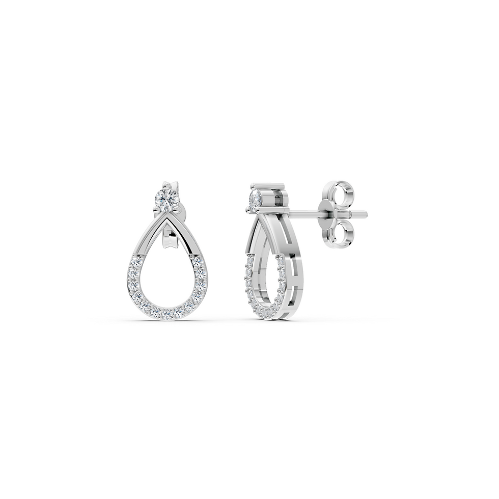 0.23 Ct Diamond Drop Earrings – 18K Gold
