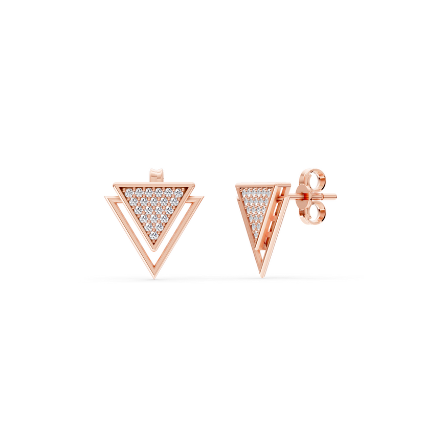 0.21 Ct Diamond Triangle Earrings – 18K Gold