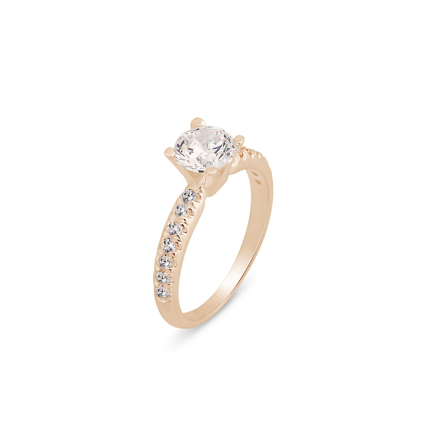Elegant 0.71 ct Round Cut Diamond Ring Featuring Accent Side Stones