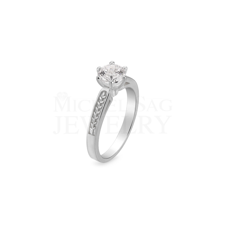 0.25 Ct Round Cut Solitaire Diamond Engagement Ring