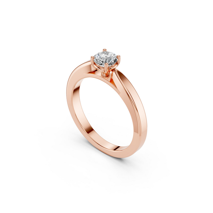 Solitaire diamond ring in rose gold