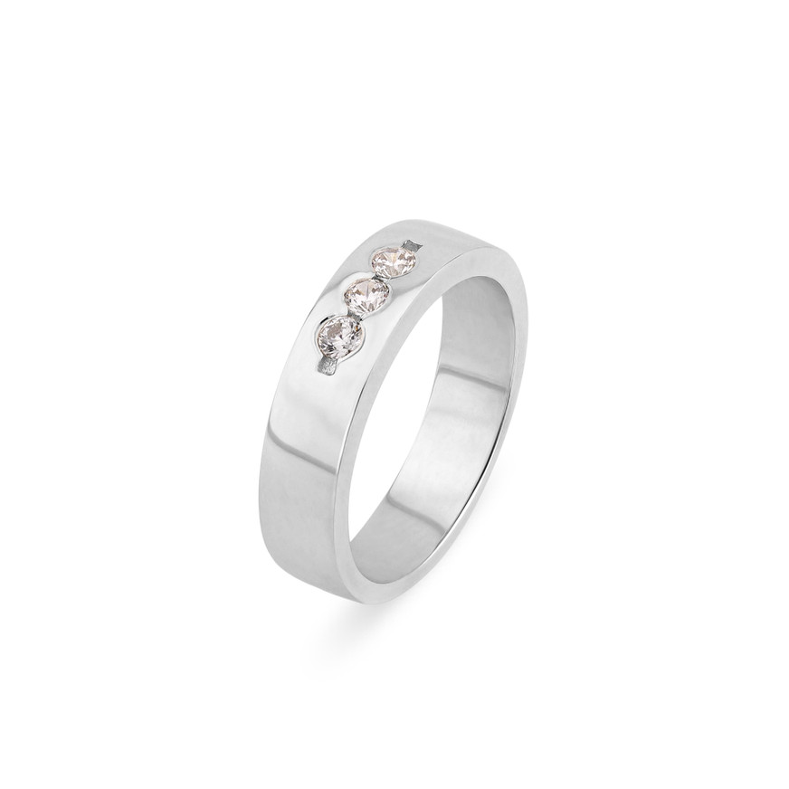 0.45 Carat Total Weight – Three Stone Diamond Engagement Ring Round Cut