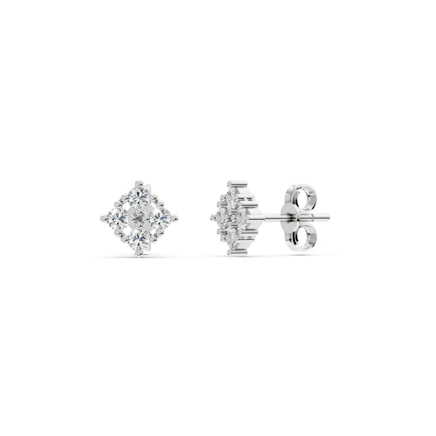 0.48 Ct Diamond Mosaic Earrings – 18K Gold