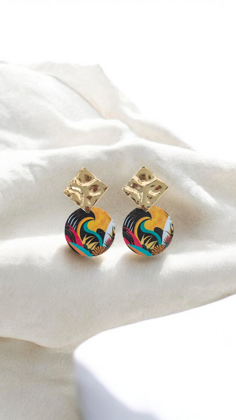 Miniature : Boucles d'oreilles graphiques - Création signature Mademoiselle Lucienne - ELYA