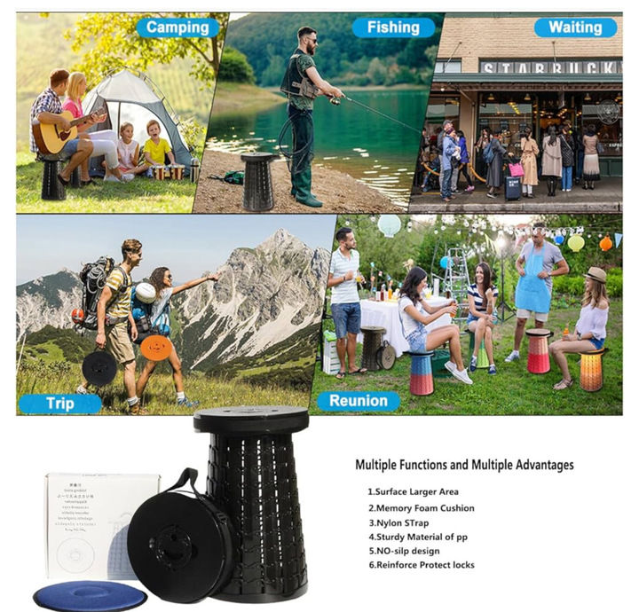 Thumbnail: MIGHTY SEATS Collapsible stools Black Kit