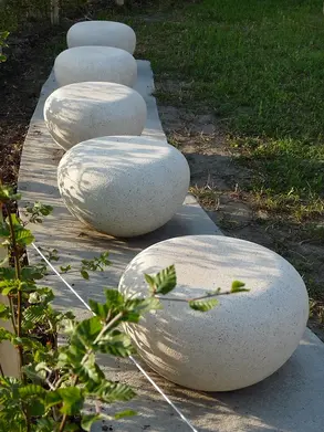 Mobilier urbain: Siège extérieur en béton d'Ed's Concrete