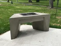 Concrete BBQ, stainless steel grates, public spaces - Ed's Concrete