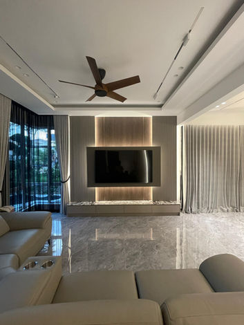 Completed living interior at Setia Eco Park semi-detached residence