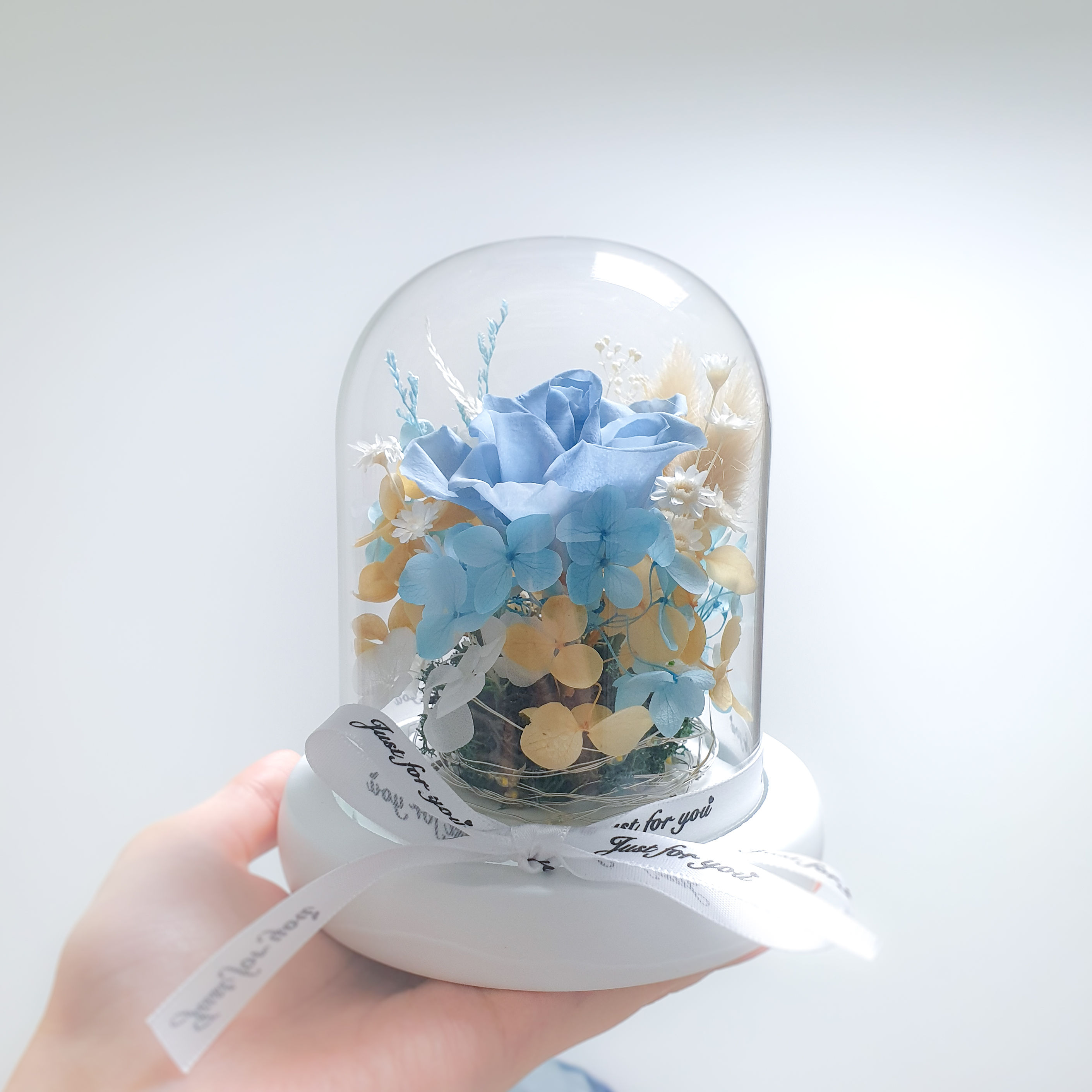 寶寶藍夜光永生玫瑰花盅