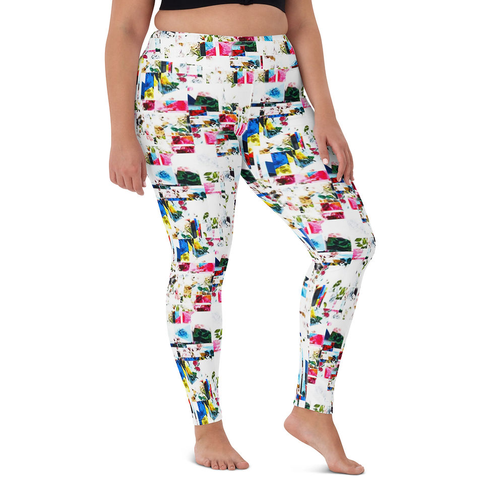 Thumbnail: Floral Building Blocks Yoga Leggings