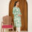 Thumbnail: Floral Printed Lawn Kurti With Desk Green (GLA-008))