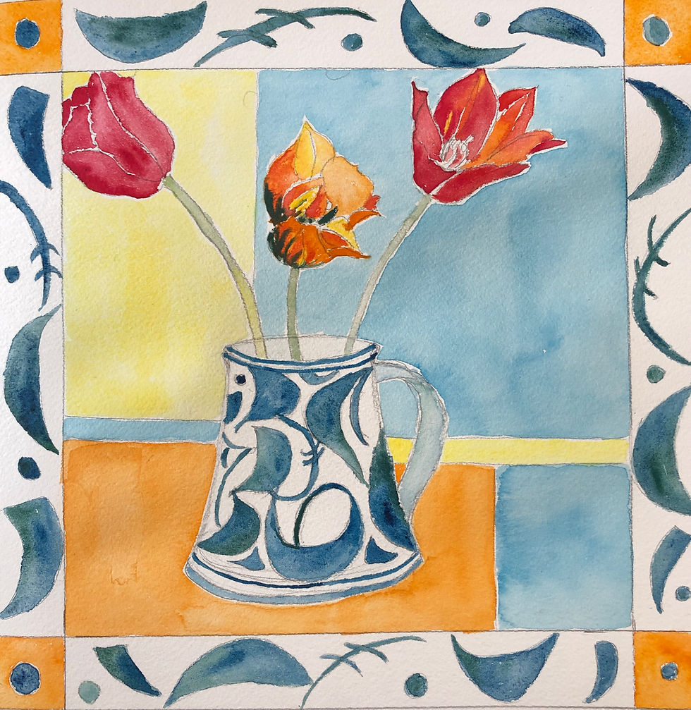 Ursula's coffee mug with tulips
