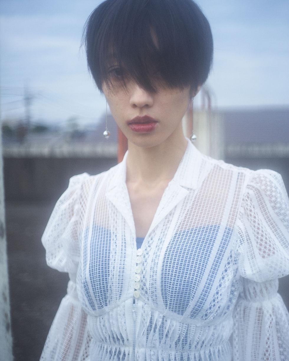 Thumbnail: Lace curtain dress White