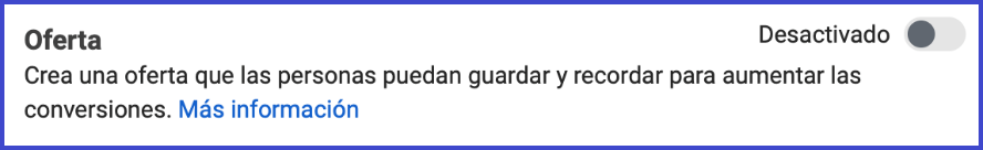 Facebook Business Manager - crear una oferta