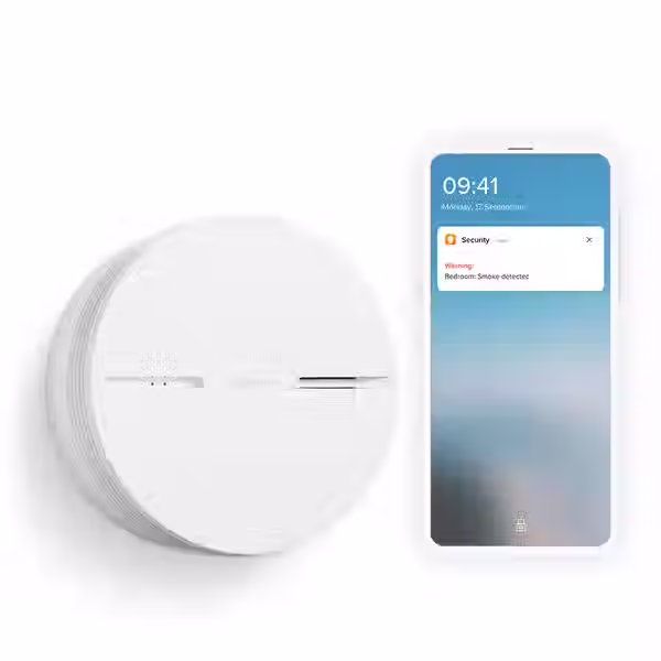 Smart Smoke Alarm Connected Smoke Detector with smartphone alerts via wifi, 10-y