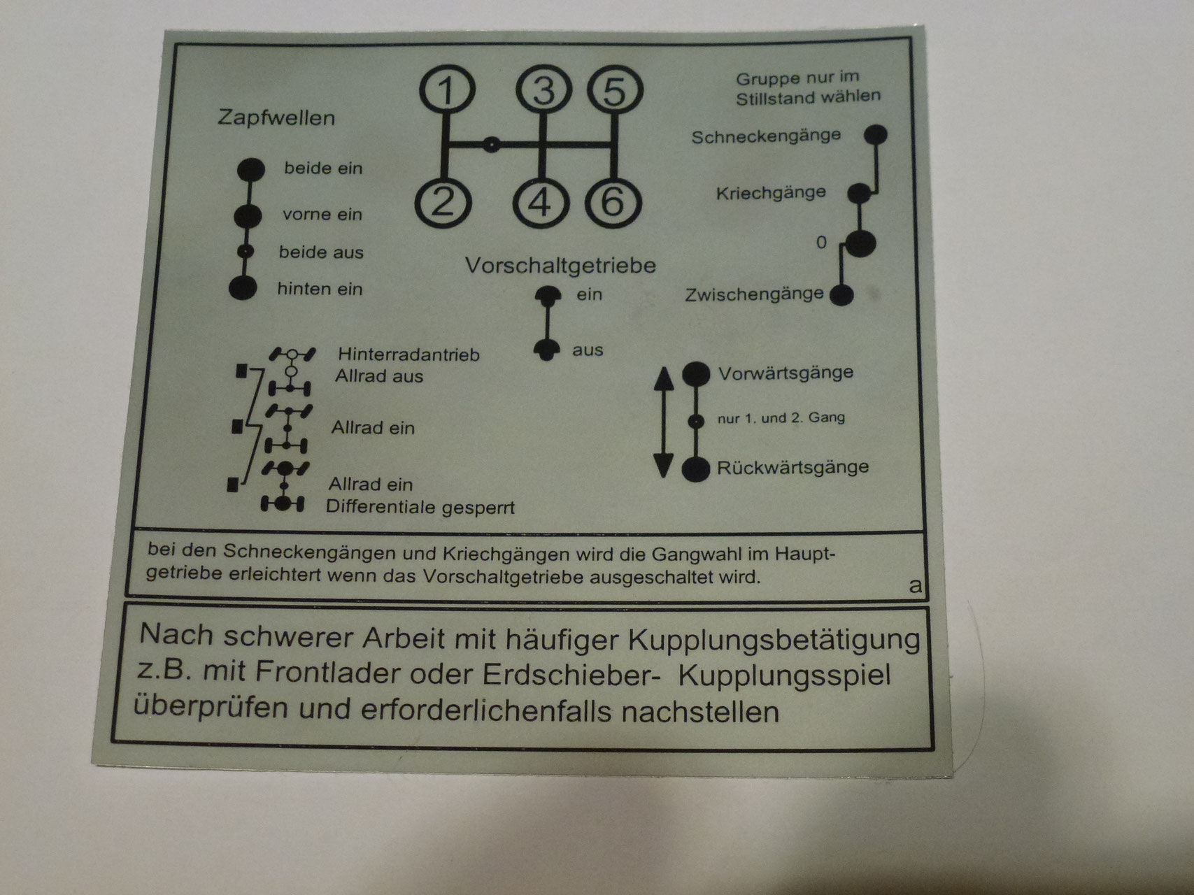 Unimog 421 AUFKLEBER großes Getriebe 155