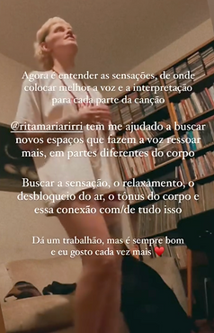 print de tela do instagram com depoimento de Olivia Brasil