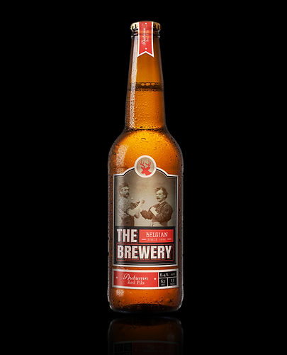 Beer Bottle with Red Label
