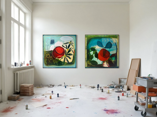 Red and Blue paintings from Amanda Ketterer