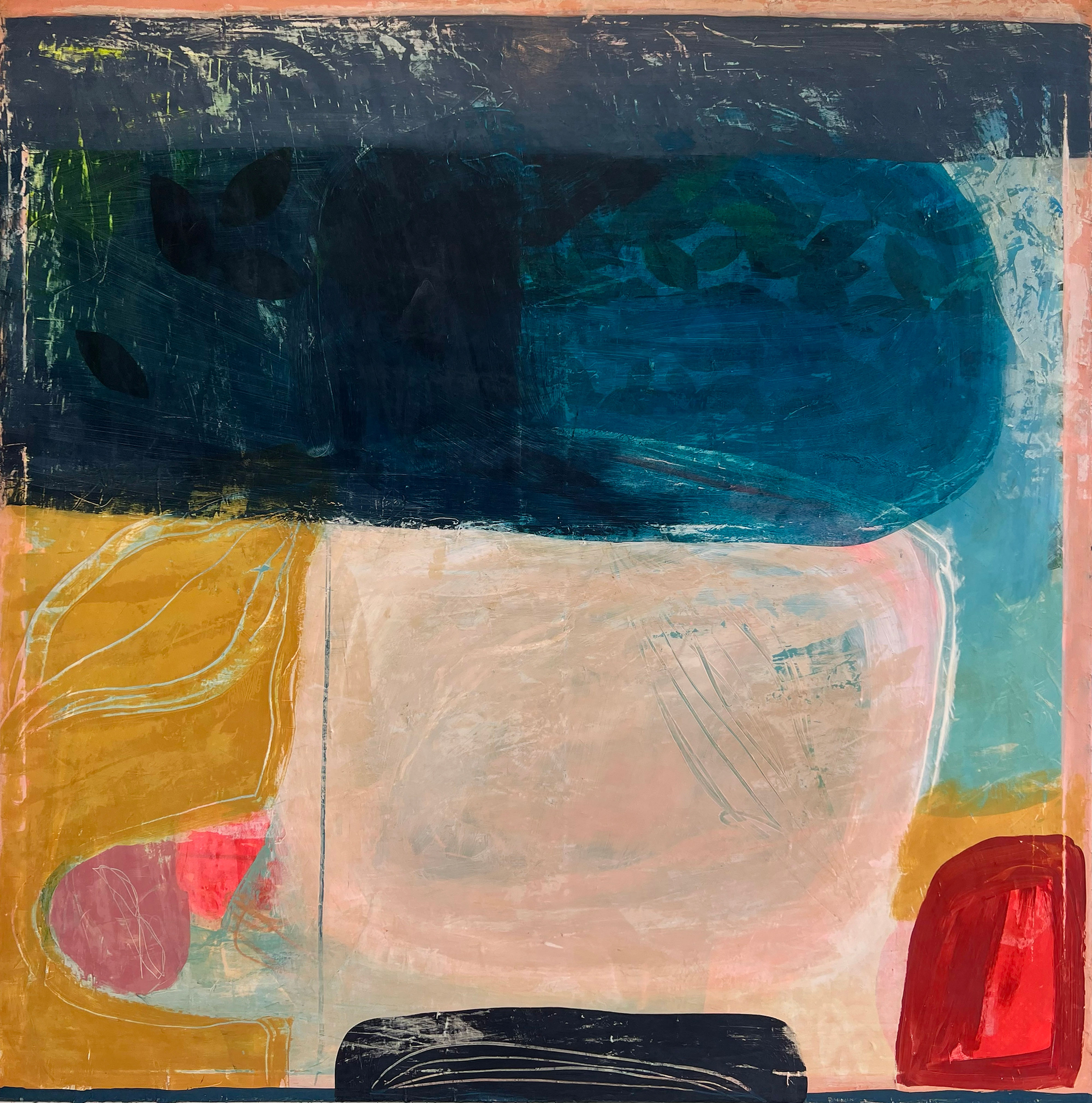 Poster of Abstract painting with blues and reds
