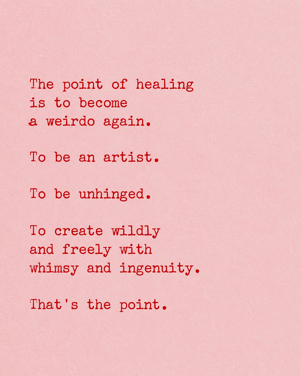 Post about healing and weirdos