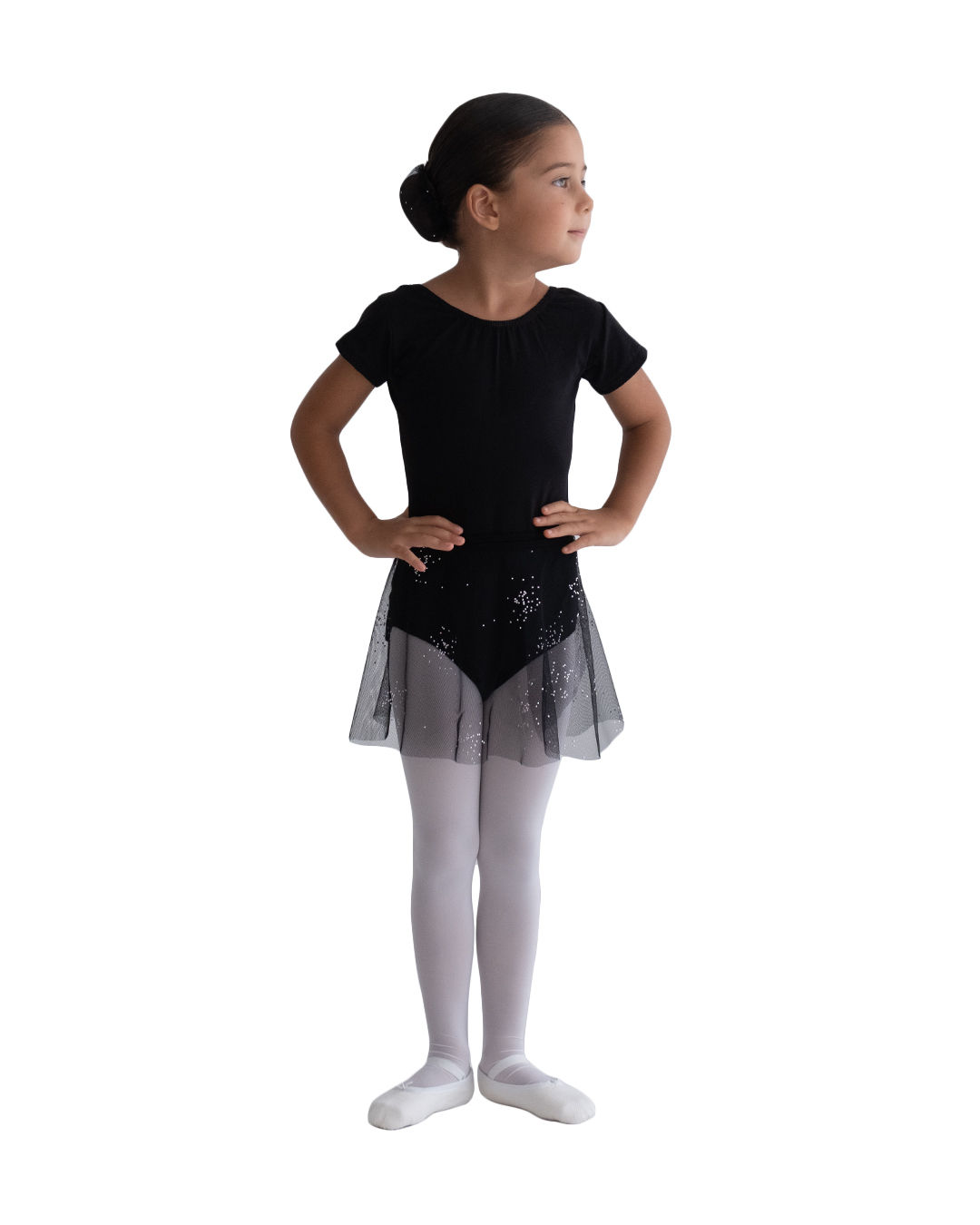 Lycralı Tül Biyeli Yırtmaçlı Çalışma Eteği