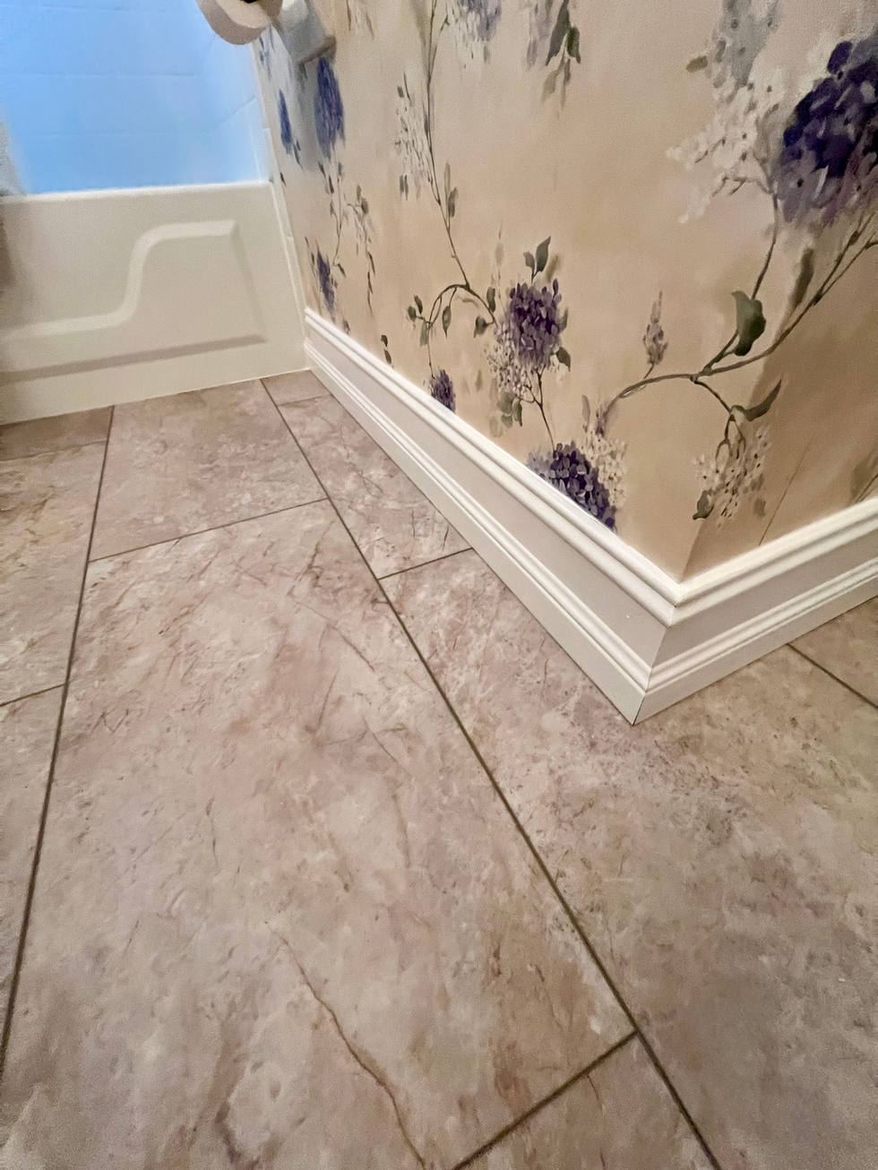 bathroom floor and trim