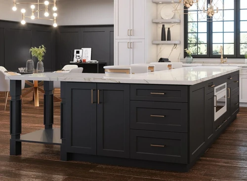 American Shaker Black Kitchen Cabinets