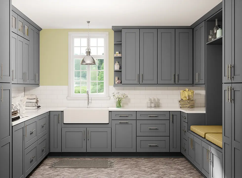 Thumbnail: American Shaker Grey Kitchen Cabinets