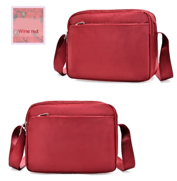 Tas Selempang Wanita Import Waterproof Nylon Shoulder JC-21 - Wine Red